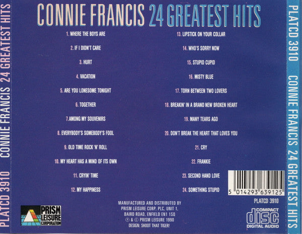 Connie Francis : 24 Greatest Hits (CD, Comp)