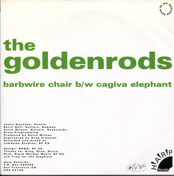 The Goldenrods : Barbwire Chair (7", Single, Num)