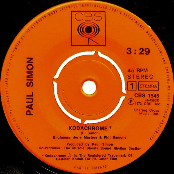 Paul Simon : Kodachrome (7")