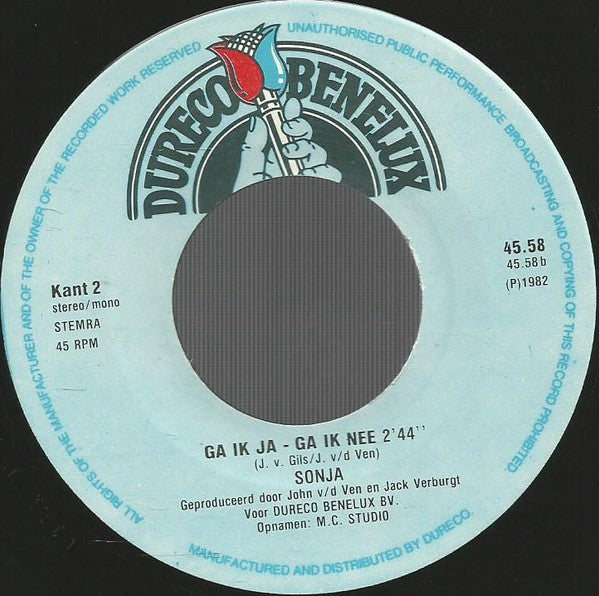 Sonja (2) : Oh Ho, Ik Voel Me Goed (7", Single)