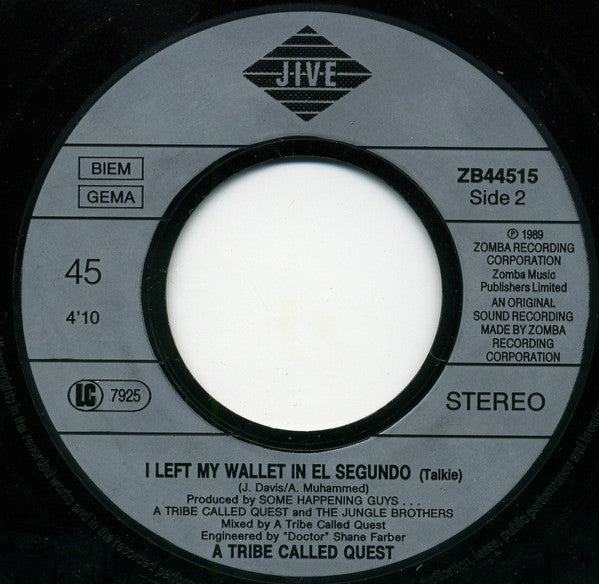 A Tribe Called Quest : I Left My Wallet In El Segundo (Norman Cook Remix) (7", Single)