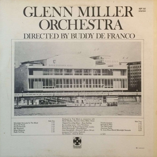 The Glenn Miller Orchestra Directed By Buddy DeFranco : Glenn Miller Orchestra - Recorded Live, Royal Festival Hall, London, England (LP, Album)
