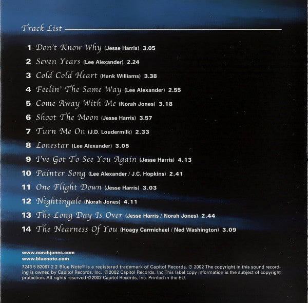 Norah Jones : Come Away With Me (CD, Album, Copy Prot.)