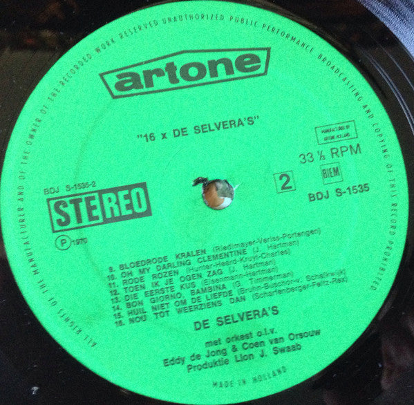 De Selvera's : 16 Hits Van De Selvera's (LP, Comp)