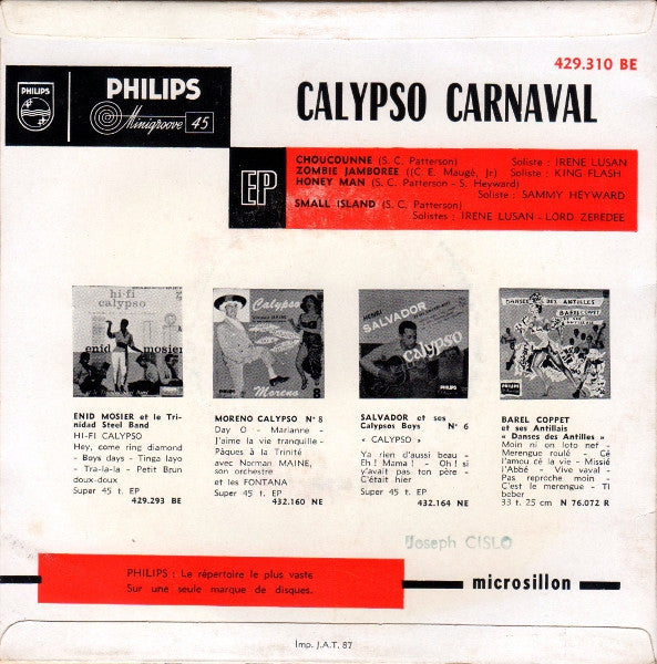 Calypso Carnival : Calypso Carnaval (7", EP, Mono)