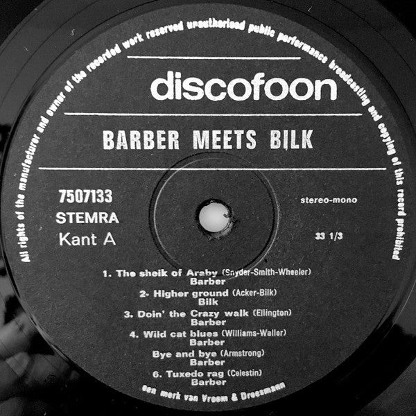 Chris Barber's Jazz Band, Acker Bilk And His Paramount Jazz Band : Barber Meets Bilk (LP, Comp)