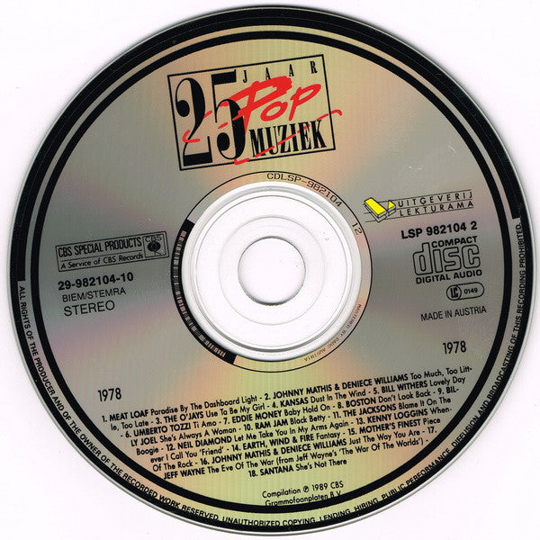 Various : 25 Jaar Popmuziek 1978 (CD, Comp, +Bo)