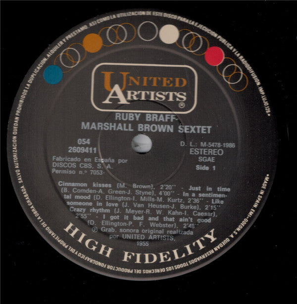 The Ruby Braff-Marshall Brown Sextet : The Ruby Braff-Marshall Brown Sextet (LP, Album, Mono, RE)