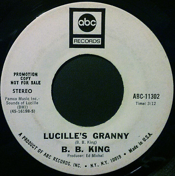 B.B. King : Help The Poor / Lucille's Granny (7", Promo)