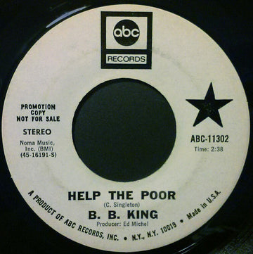 B.B. King : Help The Poor / Lucille's Granny (7", Promo)