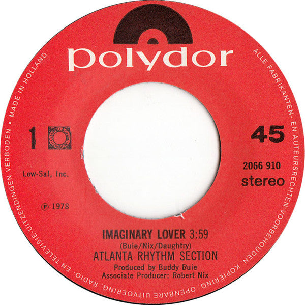 Atlanta Rhythm Section : Imaginary Lover (7", Single)