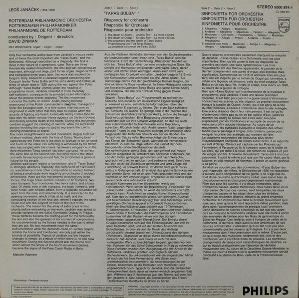 Leoš Janáček, Rotterdams Philharmonisch Orkest, David Zinman : Taras Bulba / Sinfonietta (LP, Album)