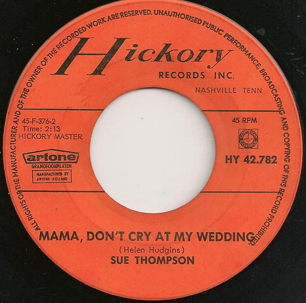 Sue Thompson : Paper Tiger (7", Single)