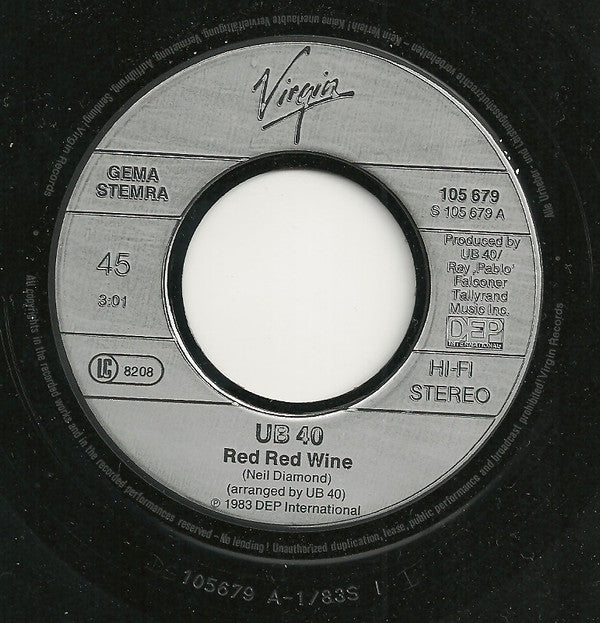UB 40* : Red Red Wine (7", Single)