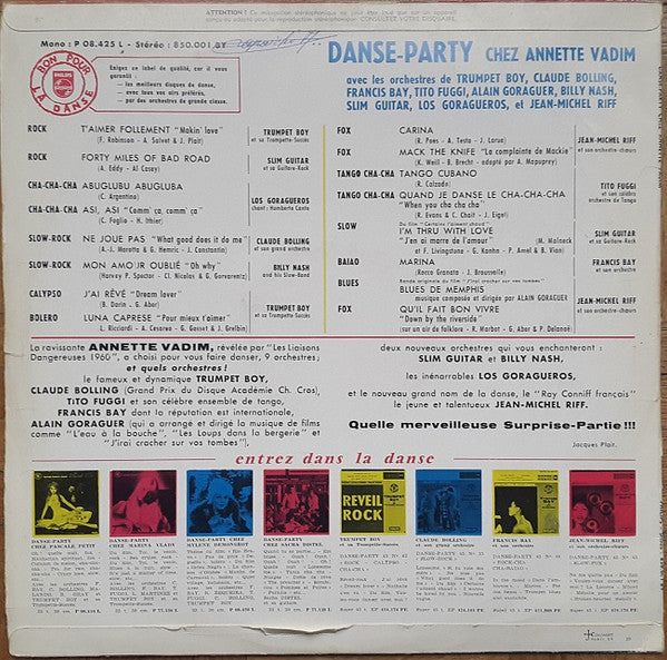 Various : Danse Party Chez Annette Vadim (LP, Comp)