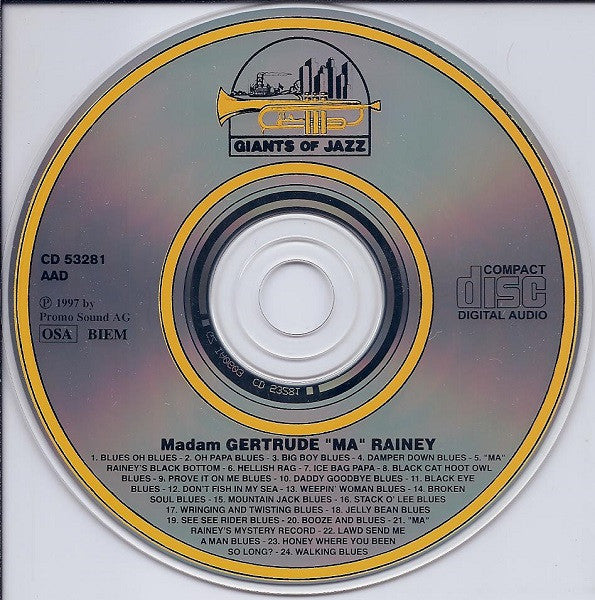 Ma Rainey : Rabbit Foot Minstrels 1923-1928 (CD, Comp)