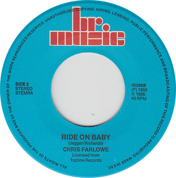 Chris Farlowe : Out Of Time / Ride On Baby (7")