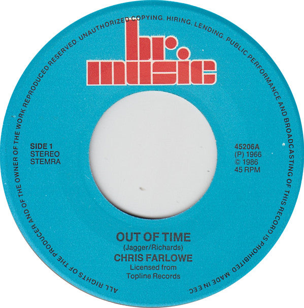 Chris Farlowe : Out Of Time / Ride On Baby (7")