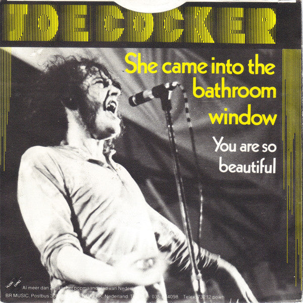 Joe Cocker : She Came Into The Bathroom Window / You Are So Beautiful (7", Single)