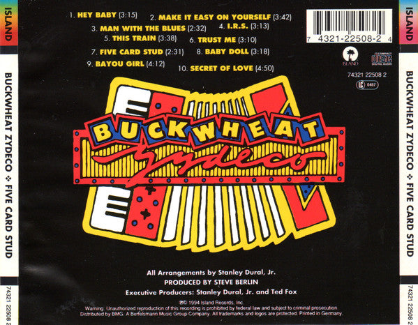 Buckwheat Zydeco : Five Card Stud (CD, Album)