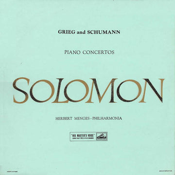 Edvard Grieg / Robert Schumann, Solomon (6), Herbert Menges, Philharmonia Orchestra : Piano Concertos (LP, RE, ER2)