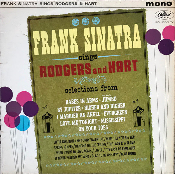 Frank Sinatra : Sings Rodgers And Hart (LP, Comp, Mono)