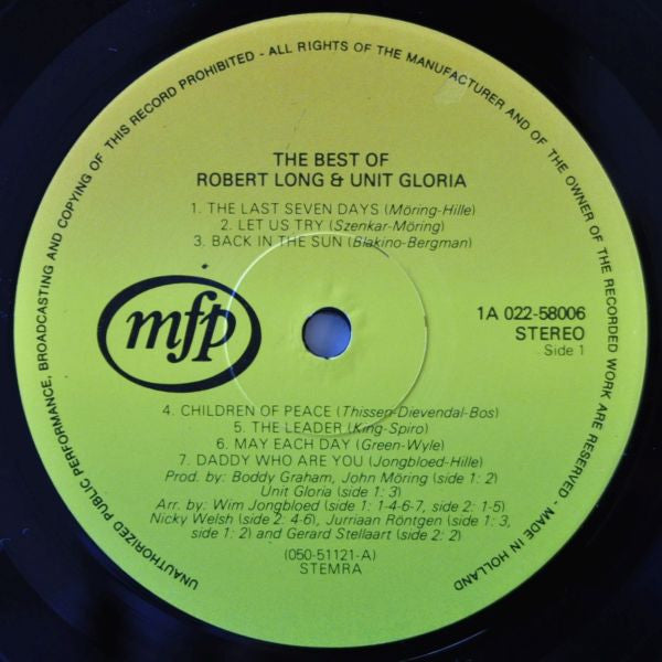 Robert Long & Unit Gloria : The Best Of Robert Long & Unit Gloria (LP, Comp)