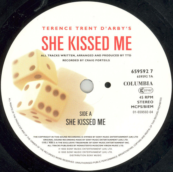Terence Trent D'Arby : She Kissed Me (7", Single)