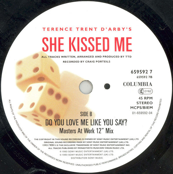 Terence Trent D'Arby : She Kissed Me (7", Single)
