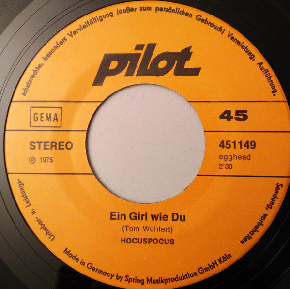 Hocuspocus : Ein Girl Wie Du (7")