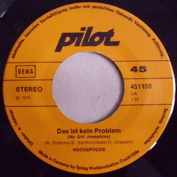 Hocuspocus : Ein Girl Wie Du (7")