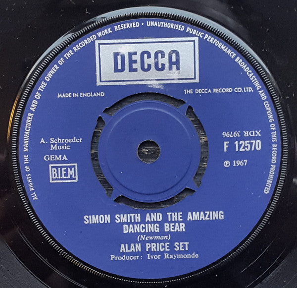 The Alan Price Set : Simon Smith And The Amazing Dancing Bear (7", Single)