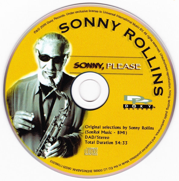 Sonny Rollins : Sonny, Please (CD, Album, Dig)