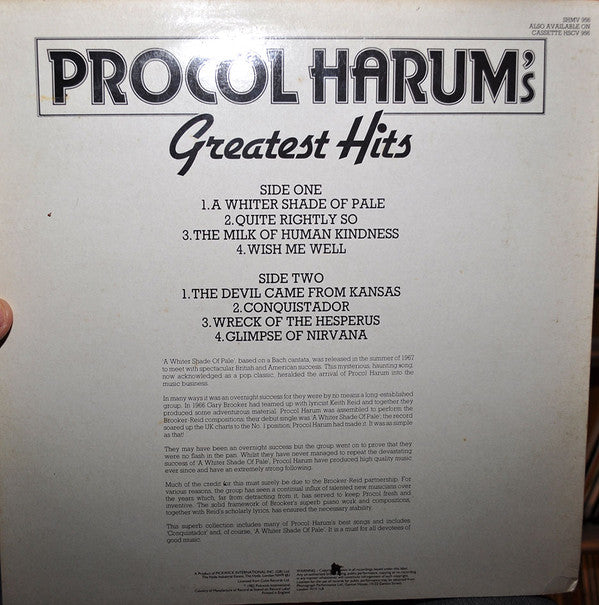 Procol Harum : Procol Harum's Greatest Hits (LP, Comp)