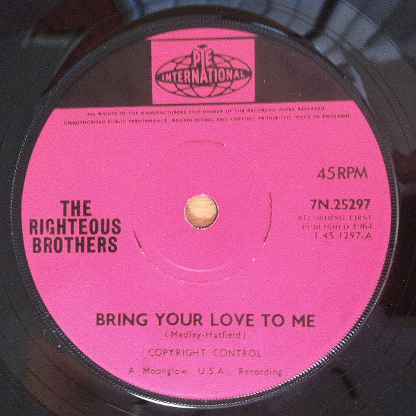 The Righteous Brothers : Bring Your Love To Me / Try And Find Another Man (7", Single, Sol)