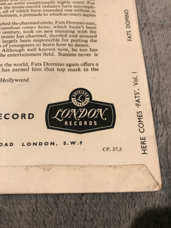 Fats Domino : Here Comes 'Fats' - Vol. 1 (7", EP)