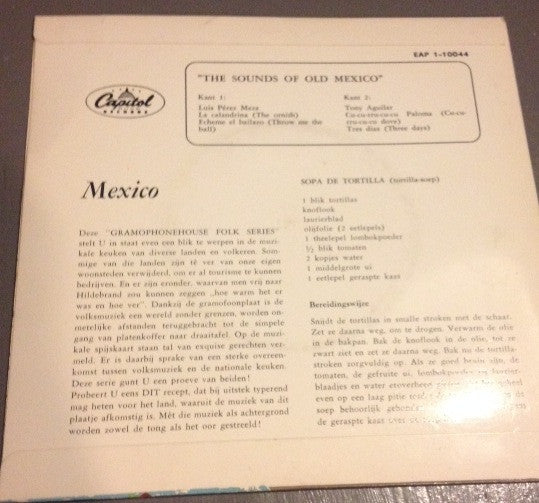 Luis Perez Meza, Tony Aguilar (2) : The Sounds Of Old Mexico (7")