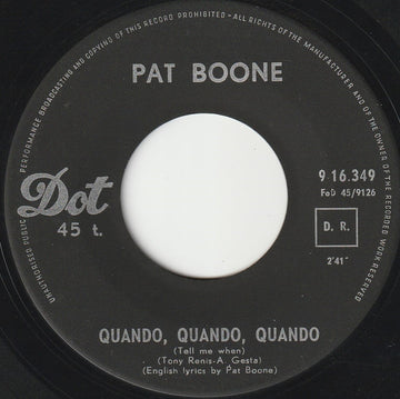 Pat Boone : Quando, Quando, Quando (7", Single)