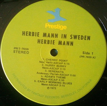 Herbie Mann : In Sweden (LP, Album, RE)