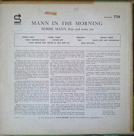 Herbie Mann : Mann In The Morning (LP, Album)