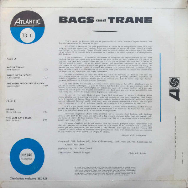 Milt Jackson & John Coltrane : Bags & Trane (LP, Album, RE)