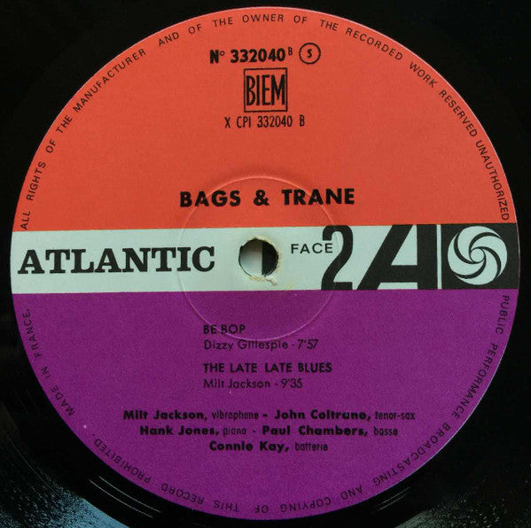 Milt Jackson & John Coltrane : Bags & Trane (LP, Album, RE)