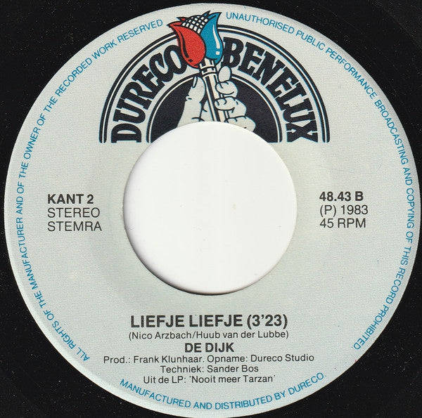 De Dijk : Nooit Meer Tarzan (7", Single)