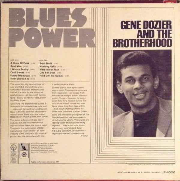 Gene Dozier And The Brotherhood : Blues Power (LP, Mono)