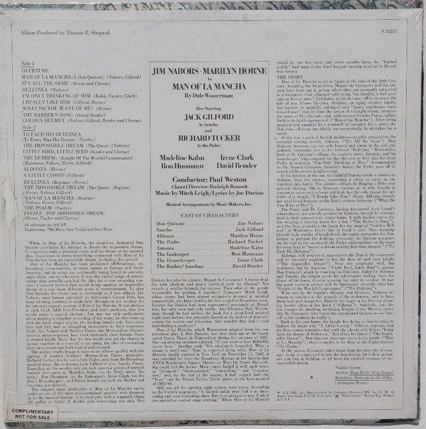 Jim Nabors, Marilyn Horne : Man Of La Mancha (LP, Album, Promo)
