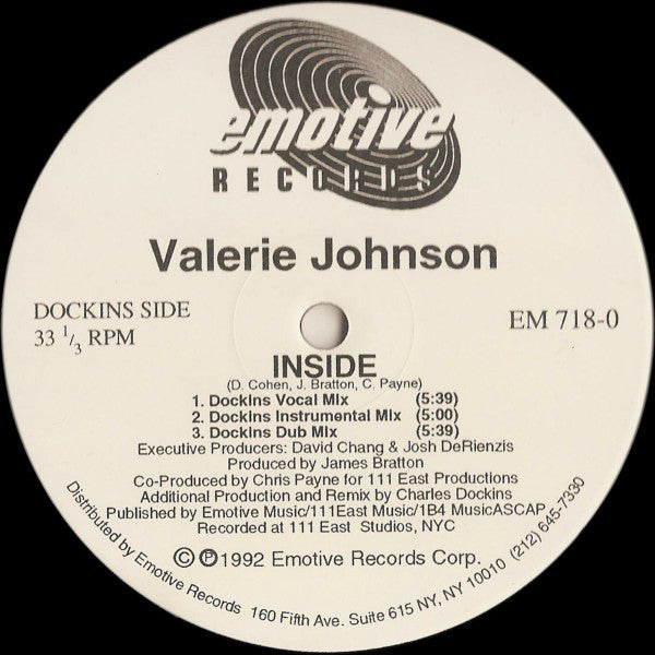 Valerie Johnson : Inside (12")