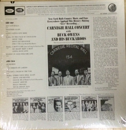 Buck Owens And His Buckaroos : Carnegie Hall Concert (LP, Album, Los)