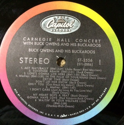 Buck Owens And His Buckaroos : Carnegie Hall Concert (LP, Album, Los)