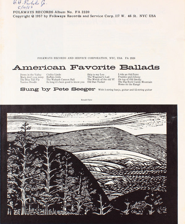 Pete Seeger : American Favorite Ballads (LP, Album, RE)