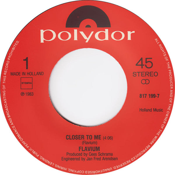 Flavium : Closer To Me (7", Single)